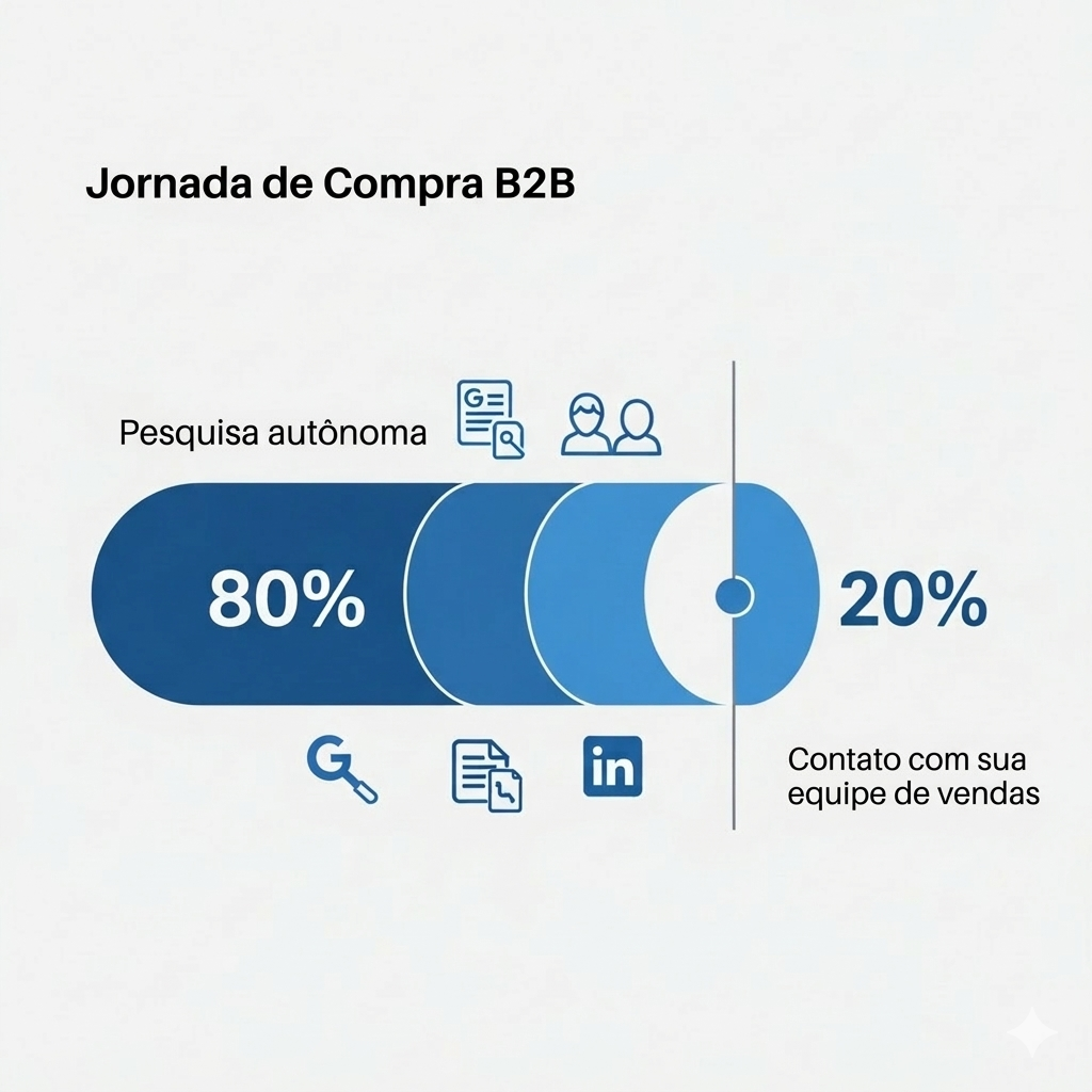 Jornada de compra B2B: 80% decide antes de falar com vendas